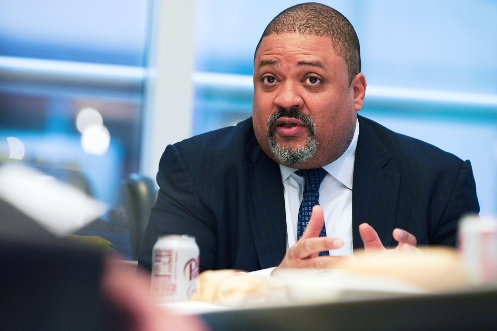 Alvin Bragg, Manhattan district attorney, speaks during an interview in New York, US, on Thursday, Dec. 15, 2022. Bragg said his office is focused on prosecuting gun crimes, hate crimes and looking for alternatives to incarceration.