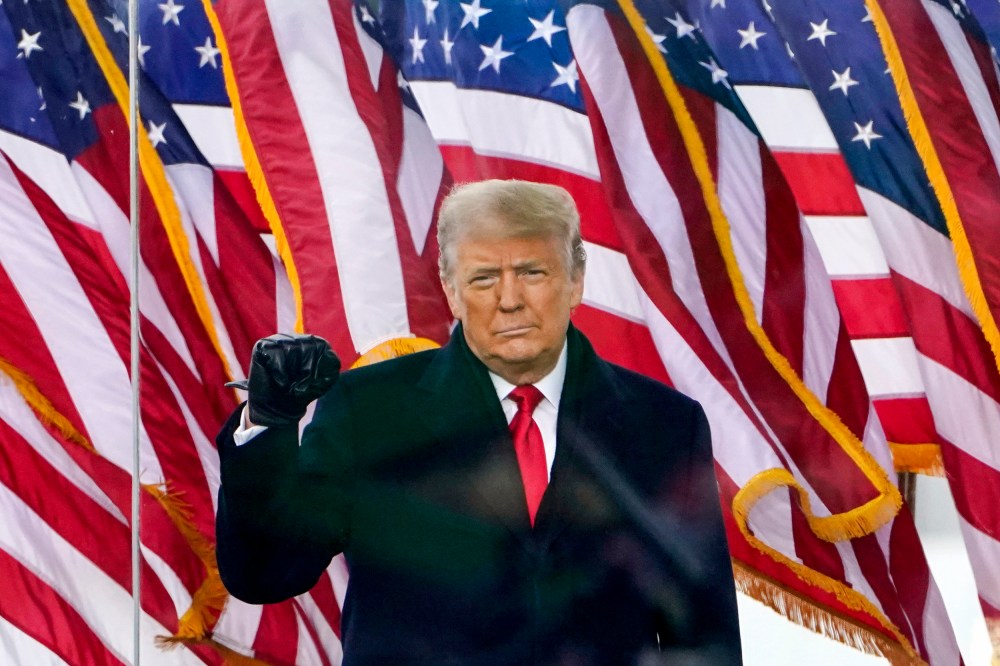 President Donald Trump at the start of a rally before the riot in Washington on Jan. 6, 2021.