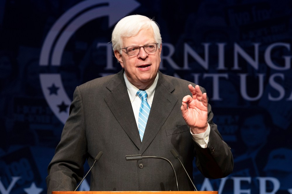 Dennis Prager, nationally syndicated conservative radio talk show host and writer, speaking at the Turning Point High School Leadership Summit in Washington, DC on July 24, 2018.