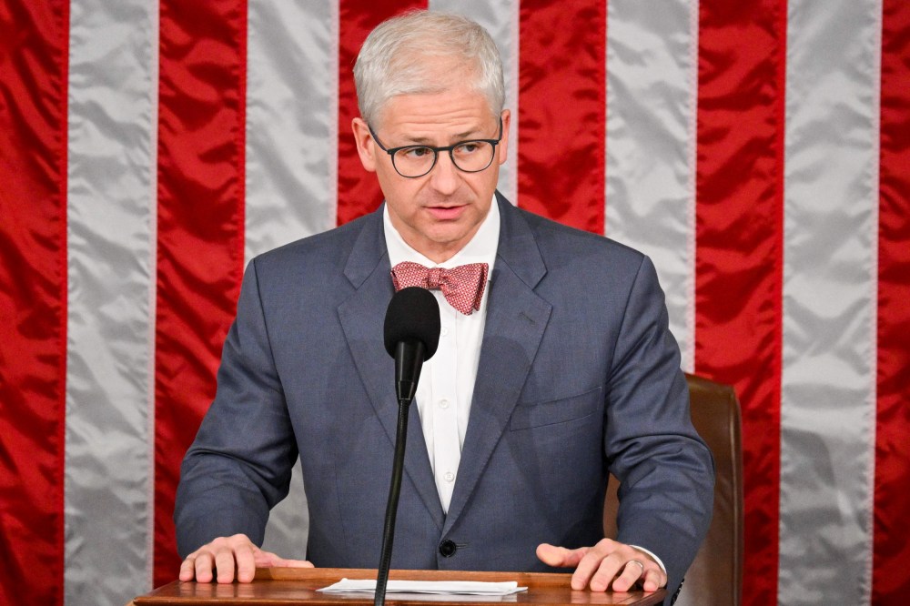 House Speaker Pro Tempore Rep. Patrick McHenry, R-N.C., calls for recess after a vote on a new speaker.