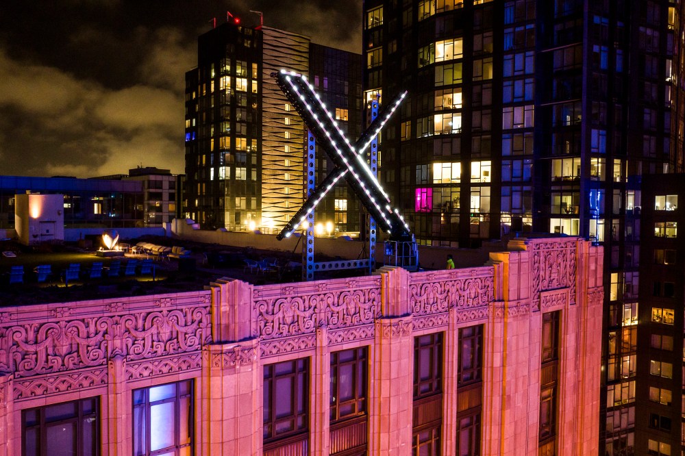 Image: The "X" sign atop the company headquarters