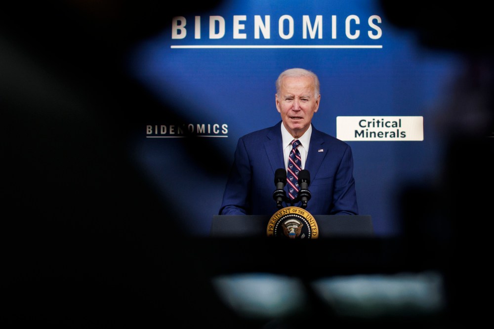 President Joe Biden speaks in the South Court Auditorium at the White House on Oct. 23, 2023.