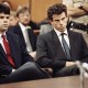 Lyle, left, and Erik Menendez sit in Beverly Hills Municipal Court in 1990.