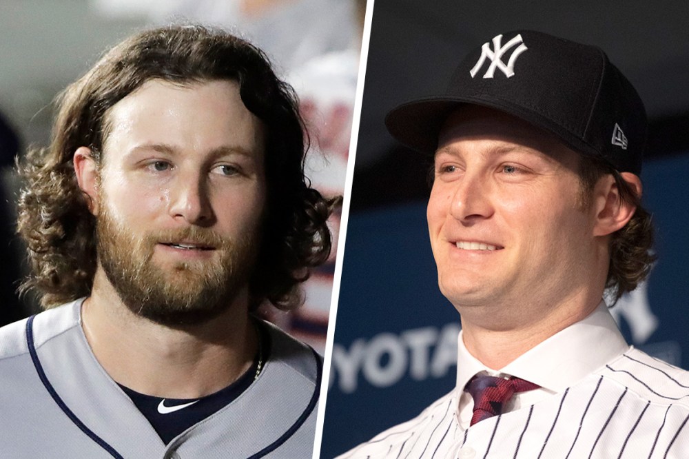 Gerrit Cole in 2019 with and without a beard