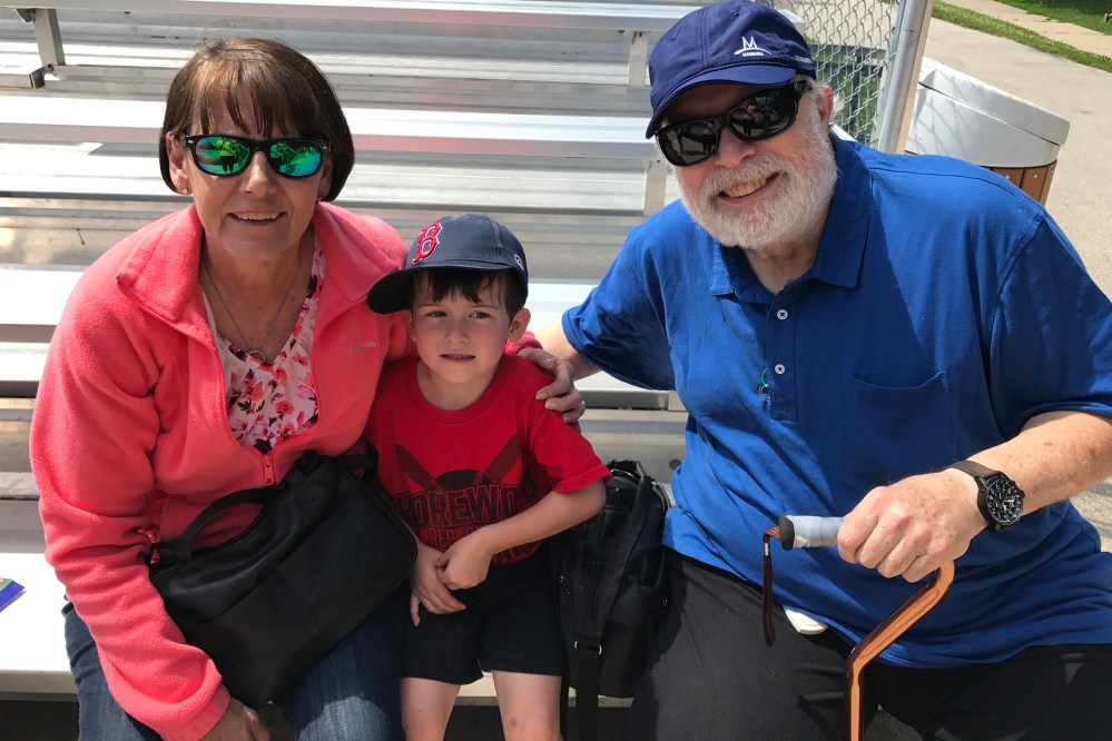 The author's parents with her son, Connor, in 2017.