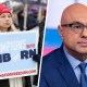 A side by side of an anti-abortion protester and Ali Velshi