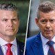 A split composite of Pete Hegseth and Sean Duffy.