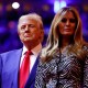 Donald Trump and Melania at campaign rally at Madison Square Garden In NYC