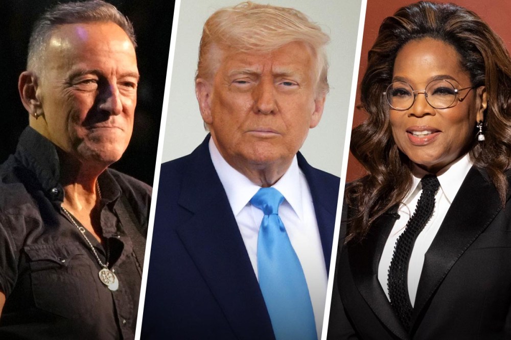 Bruce Springsteen, Donald Trump and Oprah Winfrey.