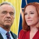 A split composite image of Robert F. Kennedy Jr. and Jen Psaki.