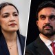 A split composite of Alexandria Ocasio-Cortez and Zohran Mamdani.