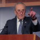 Senate Minority Leader Charles Schumer talks to reporters on July 1, 2025.