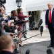 President Donald Trump speaks to members of the media in Washington, D.C.