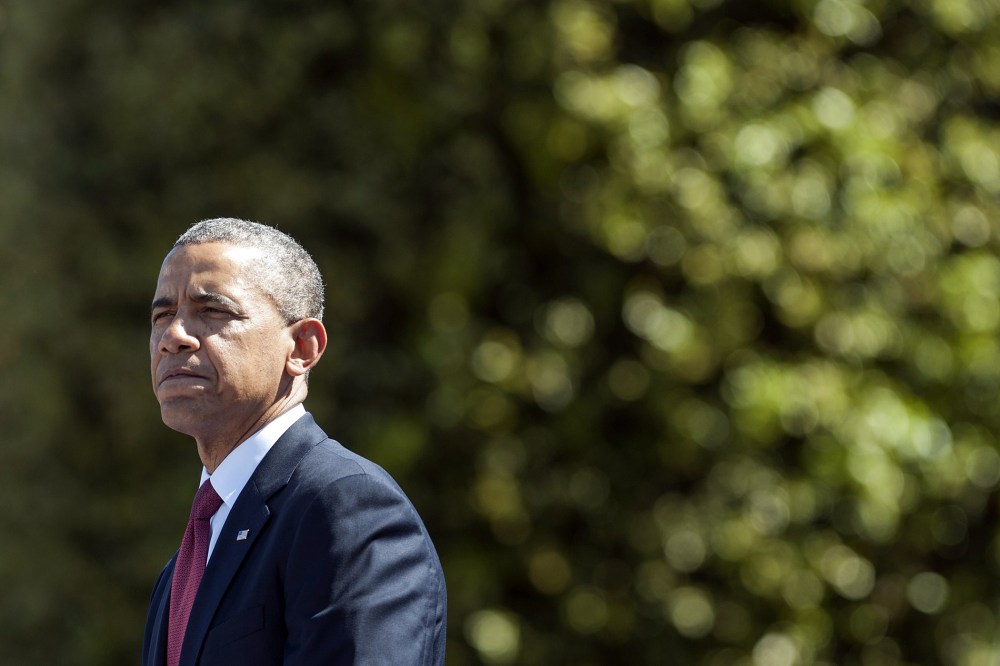 US President Barack Obama speaks during the 70th French-American Commemoration D-Day Ceremony on June 6, 2014.
