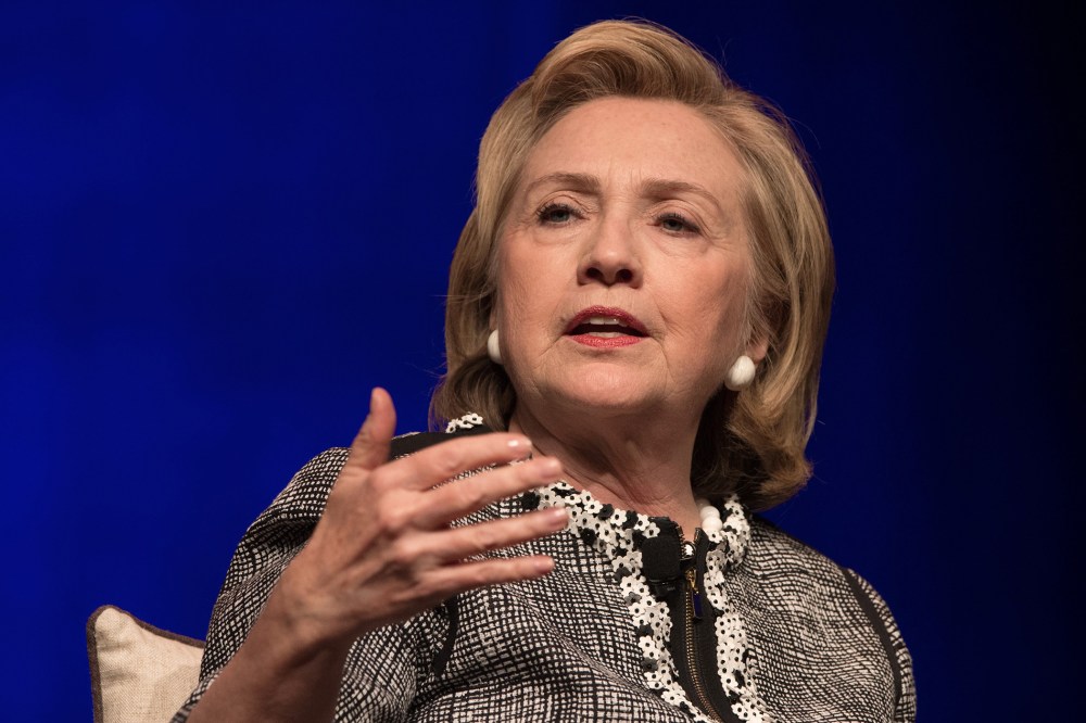 Former Secretary of State Hillary Clinton speaks about her new book "Hard Choices" at the George Washington University in Washington on June 13, 2014.