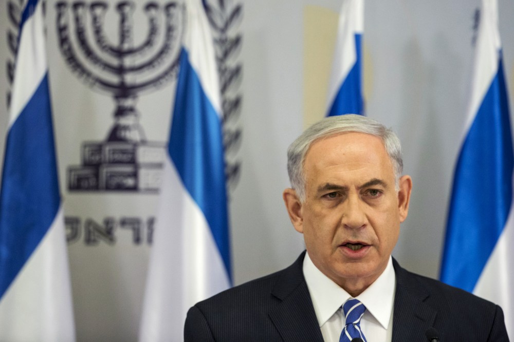 Israeli Prime Minister Benjamin Netanyahu delivers a statement in Tel Aviv, Israel on June 14, 2014.