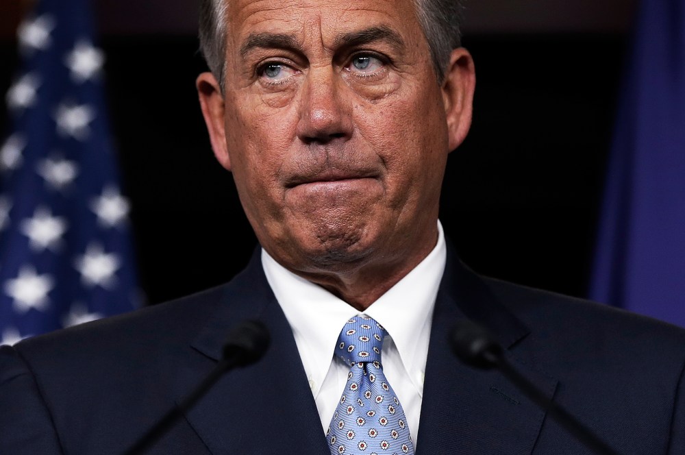 John Boehner holds a press briefing at the Capitol, Holds Press Briefing At Capitol, Nov. 21, 2013.