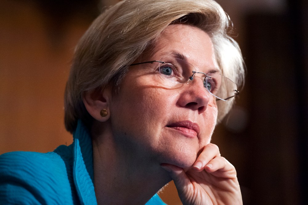 Sen. Elizabeth Warren, D-Mass., attends a Senate Banking, Housing and Urban Affairs Committee on July 8, 2014 in Washington, D.C. (Photo By Tom Williams/CQ Roll Call/Getty)