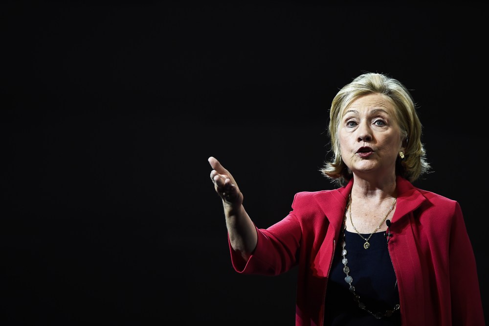 Former US Secretary of State Hillary Clinton delivers a speech during a conference on Sept. 5, 2014 in Mexico City, Mexico.