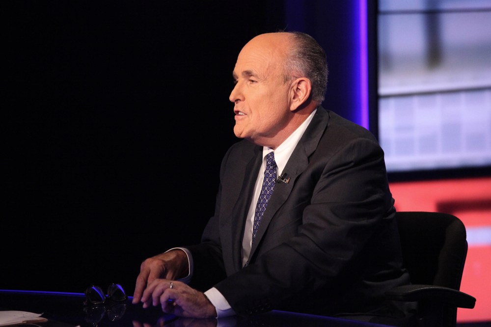 Rudy Giuliani visits "Cavuto" On FOX Business Network at FOX Studios on Sep. 23, 2014 in New York City. (Photo by Rob Kim/Getty)