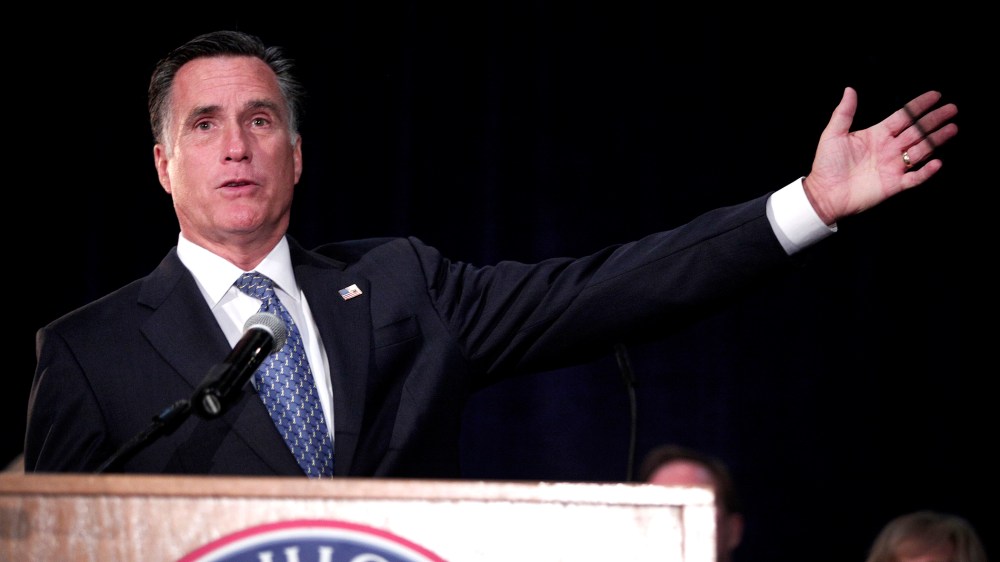 Former Republican presidential candidate and former Massachusetts Governor Mitt Romney, delivers remarks during a "CoMITT to the Comeback" rally for Michigan republican candidates October 2, 2014 in Livonia, Michigan.