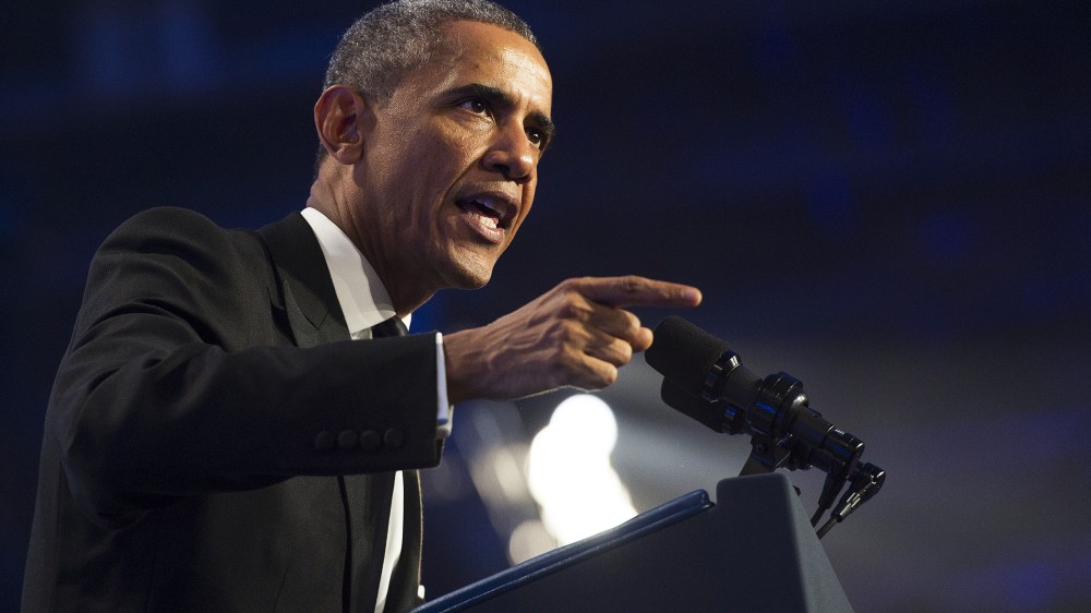 President Barack Obama delivers remarks during the Congressional Hispanic Caucus Institute's 37th Annual Awards Gala in Washington, D.C, Oct. 2, 2014. (Photo by Jim Watson/AFP/Getty)