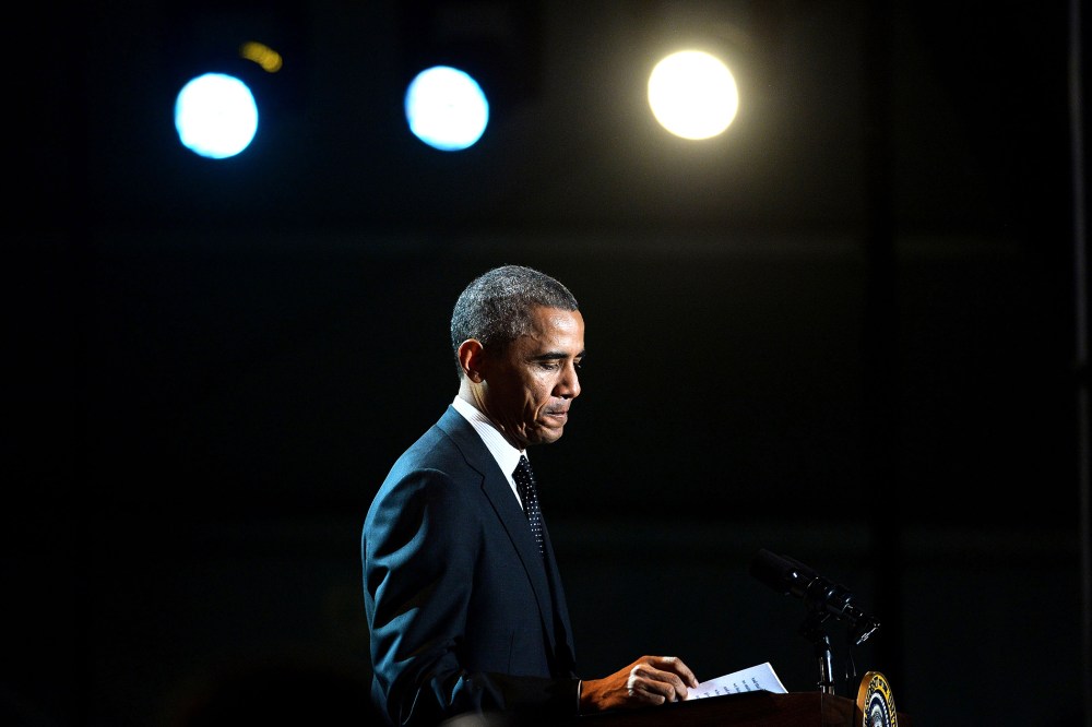 President Barack Obama speaks at an event on the South Lawn of the White House on Nov. 6, 2014 in Washington, D.C. (Photo by Olivier Douliery/Pool/Getty)