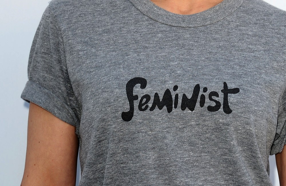 Actress Constance Zimmer, wearing a "feminist" t-shirt, attends the Hollywood Reporter's Women In Entertainment breakfast at Milk Studios on Dec. 10, 2014 in Los Angeles, Calif. (Photo by Jason LaVeris/FilmMagic/Getty)