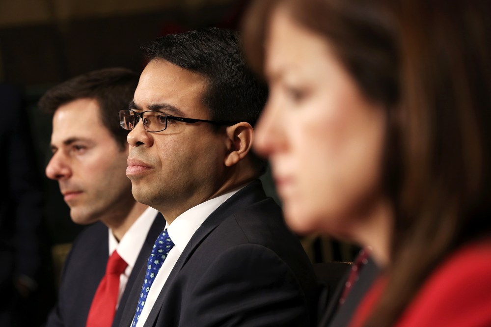 Debo Adegbile testifies during his confirmation hearing, January 8, 2014.