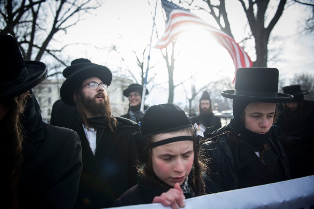 Anti-Zionist Orthodox Jews protest Israeli Prime Minister Benjamin Netanyahu's address to Congress outside the U.S. Capitol on March 3, 2015 in Washington, D.C. (Photo by Gabriella Demczuk/Getty)