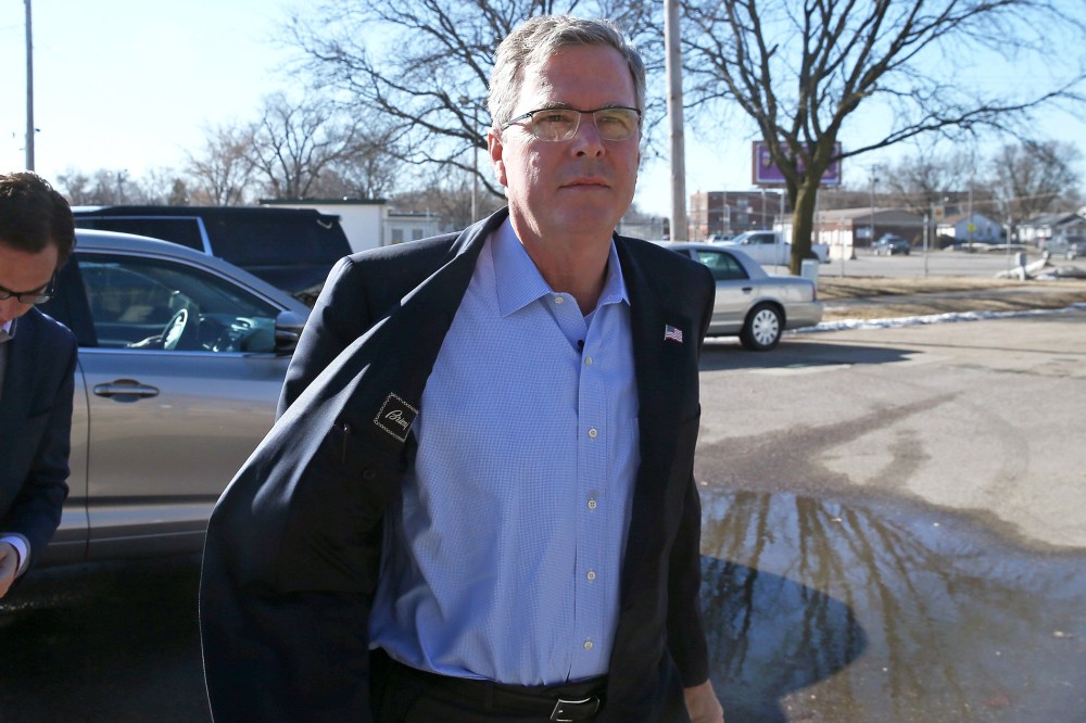 Former Florida Governor Jeb Bush arrives at the Iowa Ag Summit on March 7, 2015 in Des Moines, Iowa. (Photo by Scott Olson/Getty)