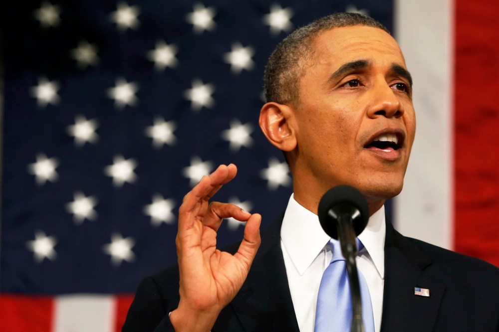 Obama delivers the State of the Union address, Jan. 28, 2014.