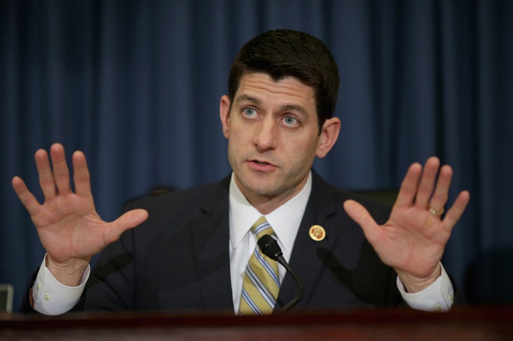 House Budget Committee Chairman Paul Ryan (R-WI) during a hearing in the Cannon House Office Building on Capitol Hill February 5, 2014 in Washington, D.C.