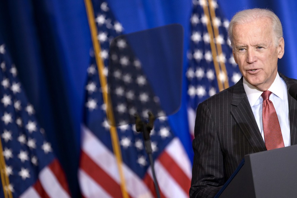 Vice President Joe Biden speaks during an event on April 9, 2015 in Washington, D.C. (Photo by Brendan Smialowski/AFP/Getty)