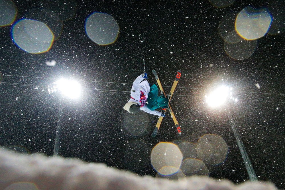 Antti-Jussi Kemppainen of Finland competes in the Freestyle Skiing Men's Ski Halfpipe Finals on day eleven of the 2014 Sochi Olympics.
