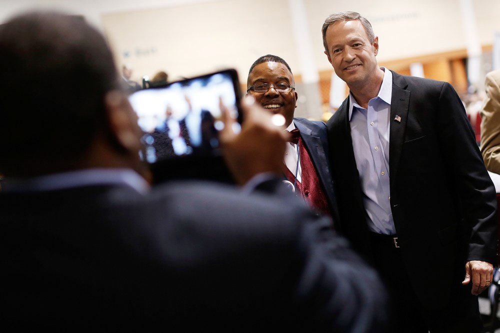 Potential Democratic presidential candidate and former Maryland Gov. Martin O'Malley greets South Carolina Democrats after speaking at the South Carolina Democratic Party state convention April 25, 2015 in Columbia, S.C. (Photo by Win McNamee/Getty)