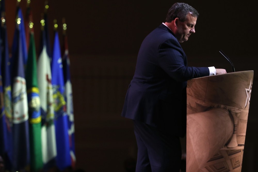 Gov. Chris Christie (R-NJ) speaks at the Conservative Political Action Conference, on March 6, 2014 in National Harbor, Md.