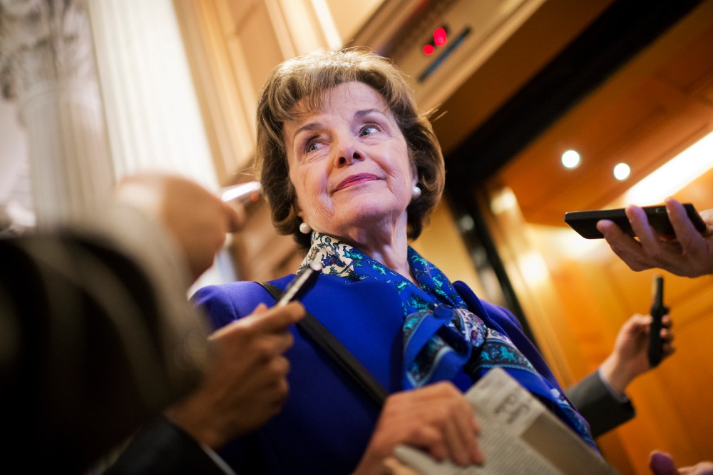 Sen. Dianne Feinstein, D-Calif., speaks with reporters in the Capitol, March 11, 2014, in Washington, D.C.