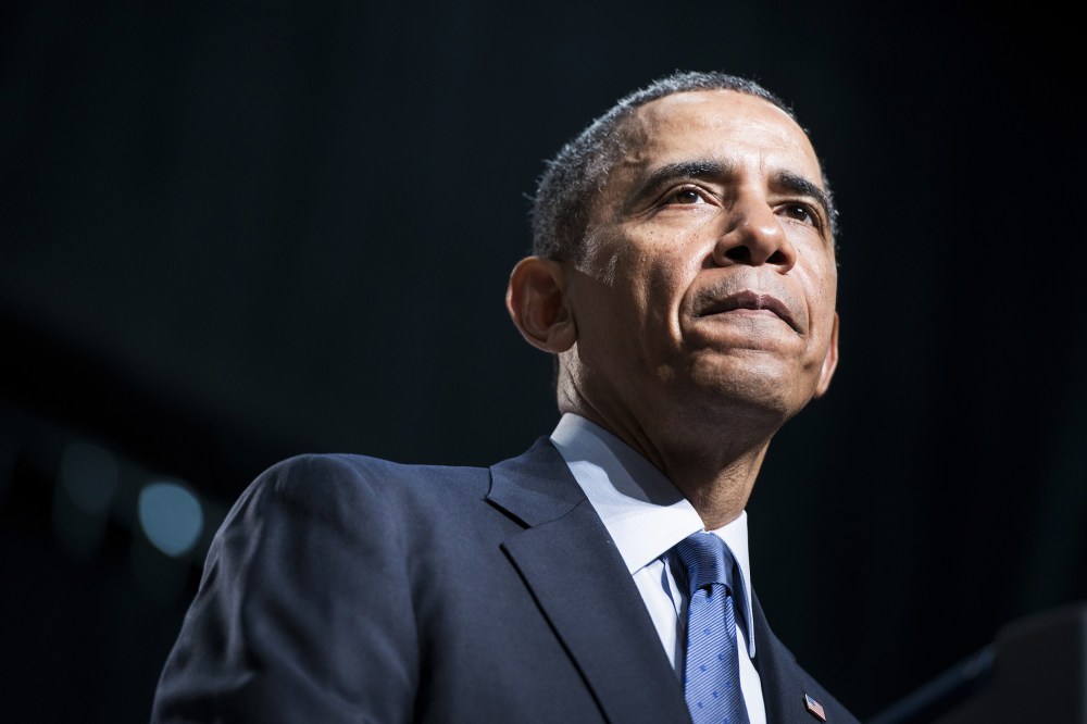 President Barack Obama speaks at Bladensburg High School, April 7, 2014 in Bladensburg, Md.