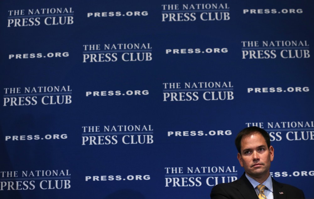 Sen. Marco Rubio (R-FL) during a National Press Club Newsmaker Luncheon May 13, 2014 in Washington, D.C.