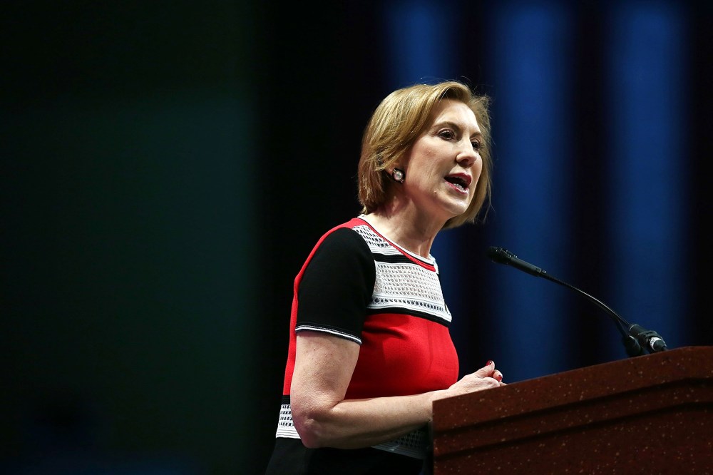 Republican presidential candidate Carly Fiorina speaks during the Sunshine Summit conference being held at the Rosen Shingle Creek on Nov. 14, 2015 in Orlando, Fla. (Photo by Joe Raedle/Getty)