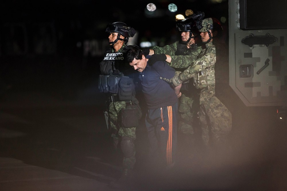 Joaquin Guzman Loera, also known as "El Chapo" is transported to Maximum Security Prison of El Altiplano in Mexico City, Mexico on Jan. 8, 2016. (Photo by Daniel Cardenas/Anadolu Agency/Getty)