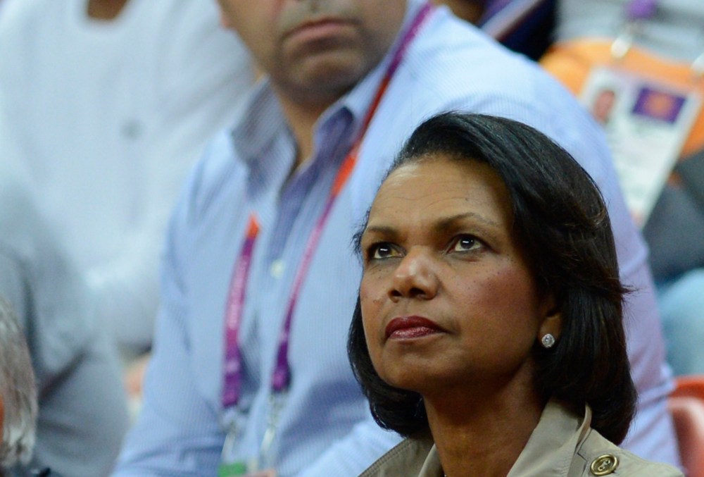 Former Secretary of State Condoleeza Rice at the Basketball Arena on August 6, 2012 in London.