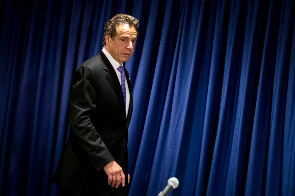 New York Governor Andrew Cuomo arrives for a news conference in Midtown Manhattan, July 17, 2014.