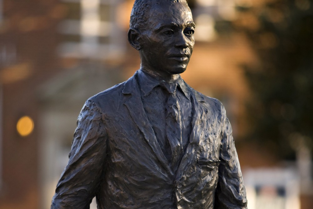 The James H. Meredith statue on the campus of the University of Mississippi in Oxford, Miss. (Photo by Wesley Hitt/Getty)