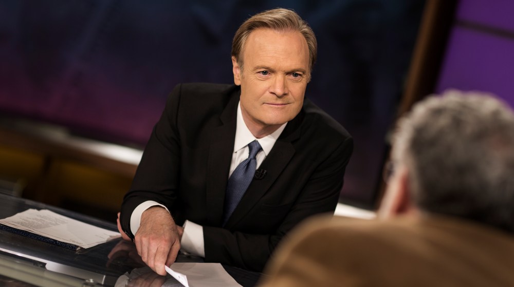 Lawrence O'Donnell on set of The Last Word.