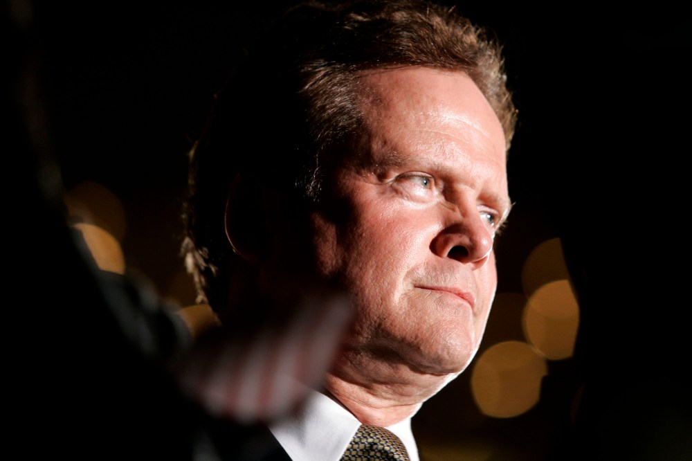Then Senate candidate Jim Webb, D-Va., addresses his supporters after watching election day results in Vienna, Va., Nov. 8, 2006. (Photo by Haraz N. Ghanbari/AP)