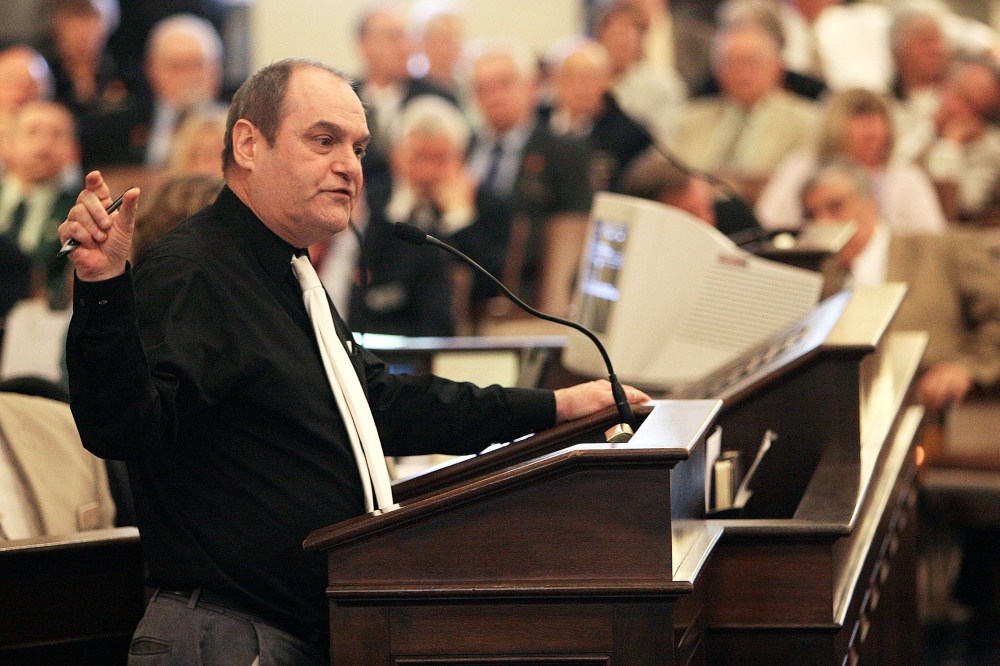State Rep. Steve Vaillancourt speaks against an amended version of a Gay Marriage bill at the State house in Concord, N.H., May 20, 2009.