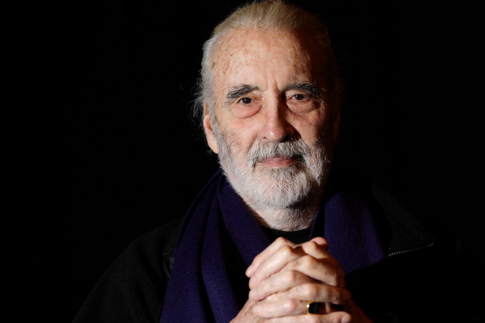 British actor Sir Christopher Lee is photographed before his interview with APTN, at the AP office in north London March 5, 2010. (Photo by Joel Ryan/AP)