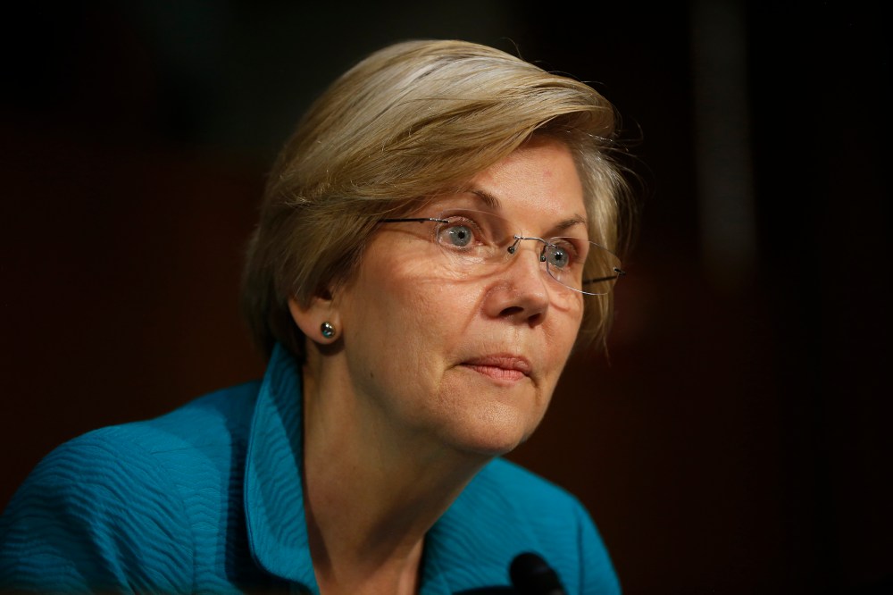Sen. Elizabeth Warren, D-Mass., speaks during a hearing on Capitol Hill in Washington, D.C., June 25, 2014.
